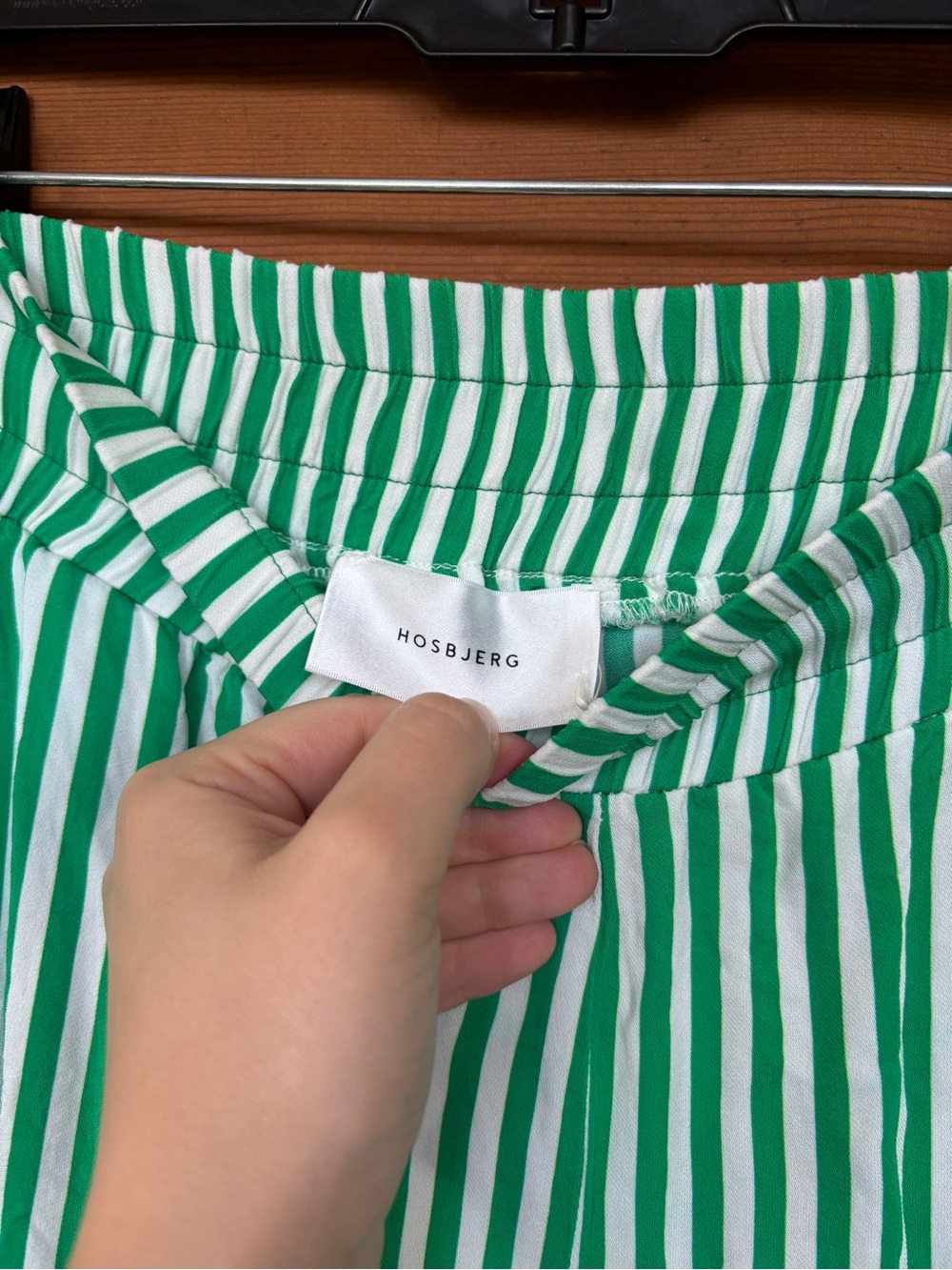 HOSBJERG Green & White Striped Skirt